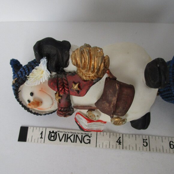 pair of resin snowman figurines - Picture 2 of 8